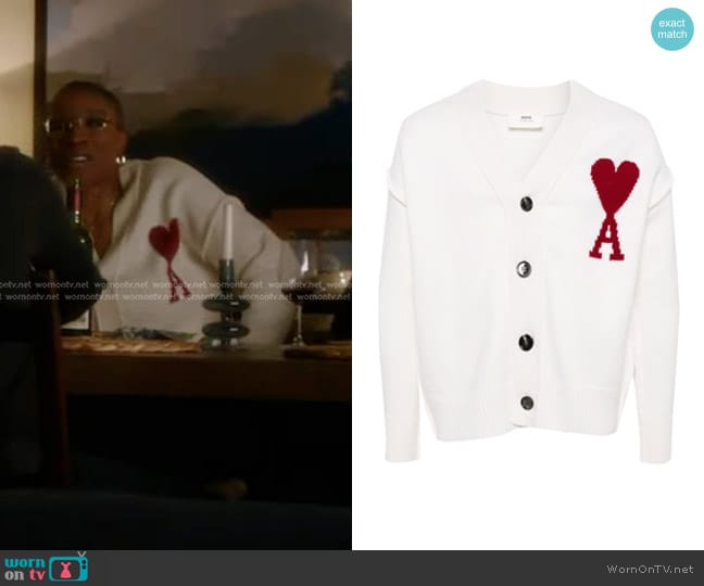 Ami Paris Intarsia Merino Wool Cardigan worn by Henrietta Wilson (Aisha Hinds) on 9-1-1