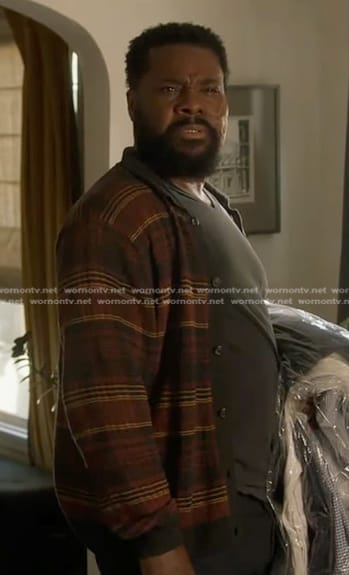 Amir's plaid cardigan on 9-1-1