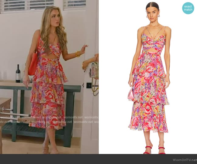 Ali’s red floral ruffle dress on Selling the OC