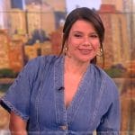 Ana's denim button front dress on The View