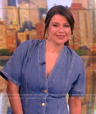 Ana's denim button front dress on The View