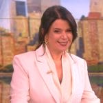 Ana's beige ruched sleeve blazer on The View