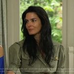 Angie Harmon’s green puff sleeve shirt on Good Morning America