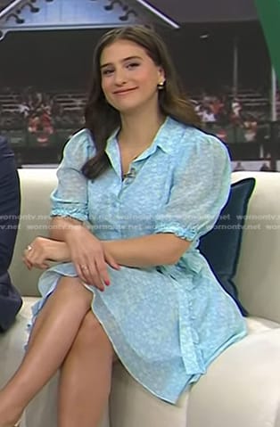 Angie Lassman's blue floral shirtdress on Today