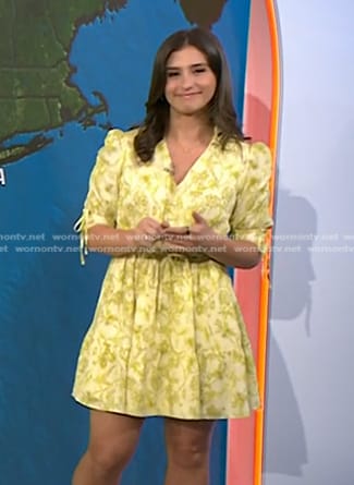 Angie Lassman's yellow floral mini dress on Today