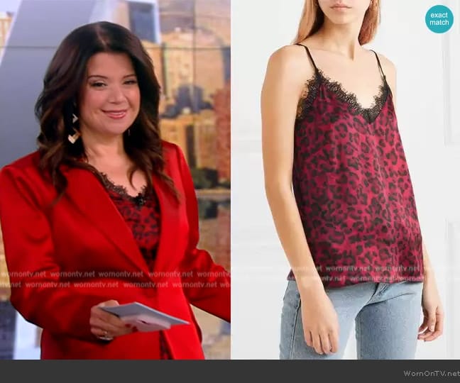 WornOnTV: Ana’s red satin suit and leopard print cami on The View | Ana ...