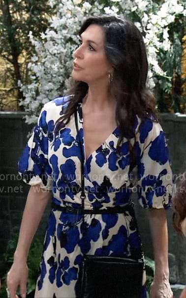 Anna's blue floral dress on General Hospital