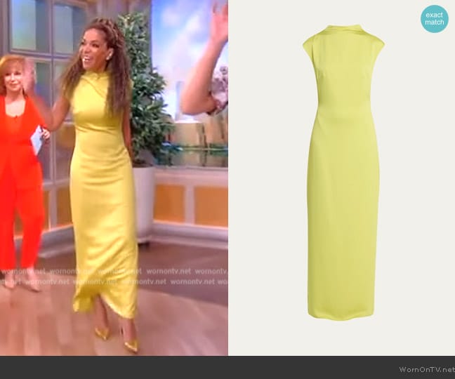 Anna Quan Estelle satin maxi dress worn by Sunny Hostin on The View