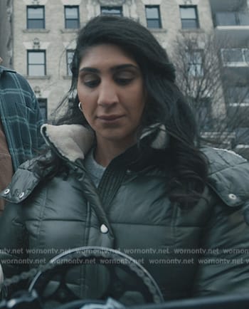 Annie's green padded jacket on Elsbeth