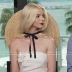 Anya Taylor-Joy’s whtie floral applique strapless dress on Good Morning America