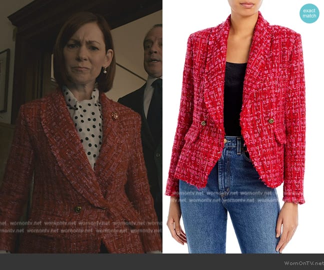 Aqua Double Breasted Tweed Jacket worn by Elsbeth Tascioni (Carrie Preston) on Elsbeth