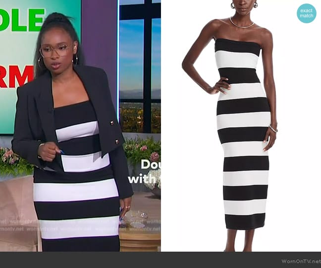 Aqua Striped Column Dress worn by Jennifer Hudson on The Jennifer Hudson Show