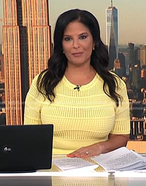 Darlene's yellow short sleeve knit dress on Today