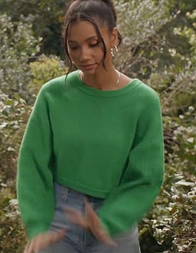 Layla's green cropped sweater on All American