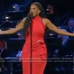 Audra McDonald’s red ruffled gown on Today