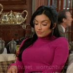 Audra’s pink tie-cuff knit dress on The Young and the Restless