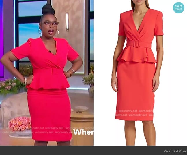 WornOnTV: Jennifer’s red belted peplum dress on The Jennifer Hudson ...