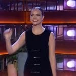 Bailee Madison's black scalloped mini dress on The Kelly Clarkson Show