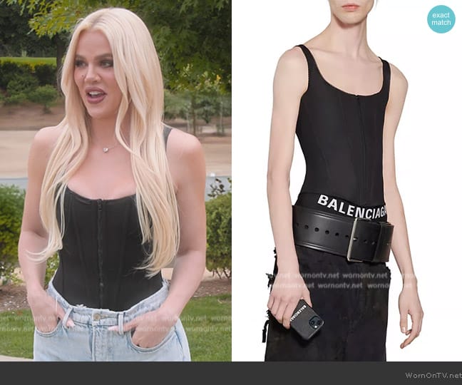 Balenciaga Tank Top Corset worn by Khloe Kardashian (Khloe Kardashian) on The Kardashians