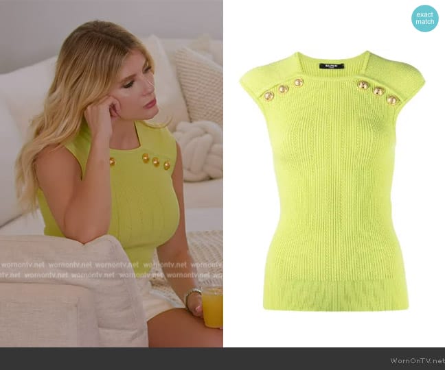 Balmain Button-trim knitted top worn by Alexandra Rose (Alexandra Rose) on Selling the OC