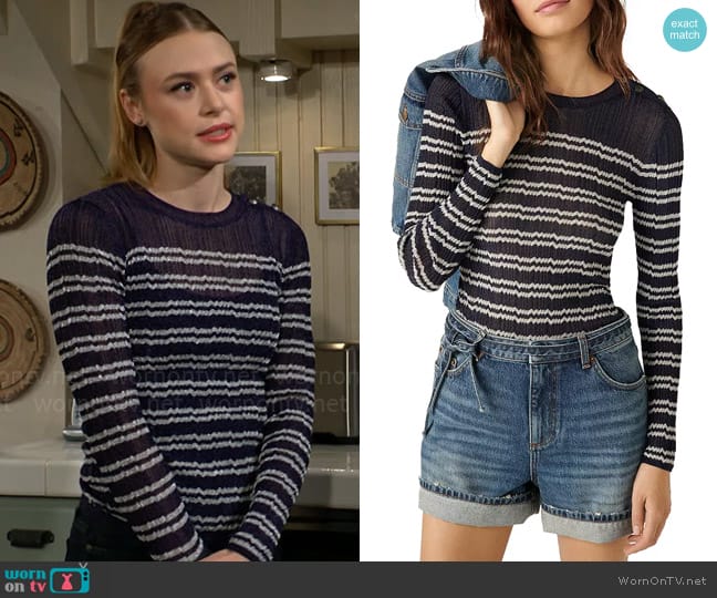 ba&sh Zaig Sweater worn by Claire Grace (Hayley Erin) on The Young and the Restless