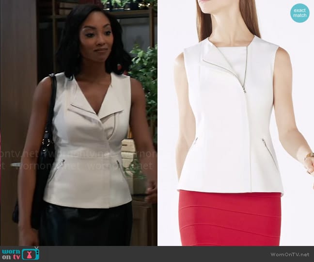 Bcbgmaxazria Mallary Vest worn by Jordan Ashford (Tanisha Mariko Harper) on General Hospital