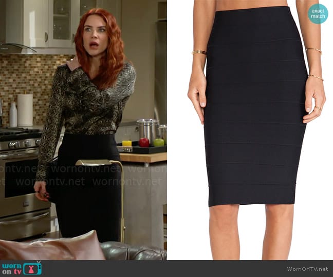 Bcbgmaxazria Leger Skirt worn by Sally Spectra (Courtney Hope) on The Young and the Restless