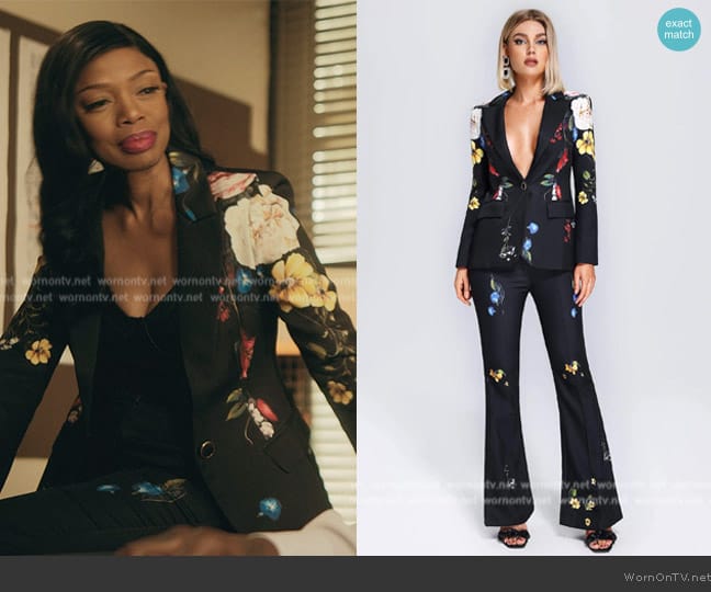 Bella Barnett Martha Printed Blazer Set worn by Bianca (Jill Marie Jones) on The Chi