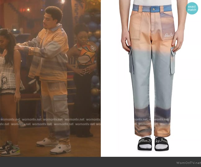 Blue Sky Inn Sunrise Cargo Pants worn by Andre Johnson, Jr. (Marcus Scribner) on Grown-ish