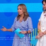 Lori’s blue striped wrap dress on Good Morning America