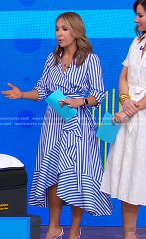 Lori's blue striped wrap dress on Good Morning America