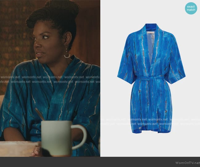 Free People Aqua Kimono worn by Nina (Tyla Abercrumbie) on The Chi