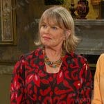 Bonnie’s black and red floral blouse on Days of our Lives