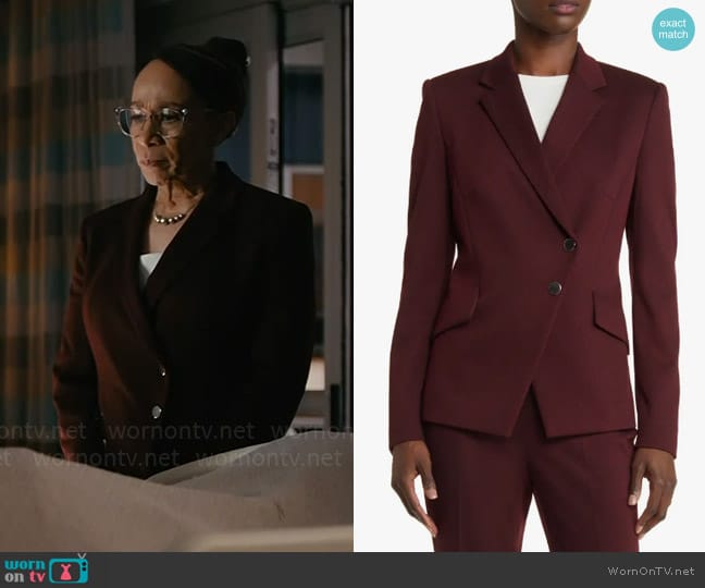 Sharon’s burgundy blazer on Chicago Med