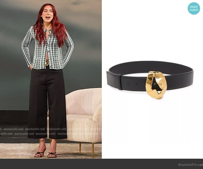 Bottega Veneta Blink Tie Detailed Mules worn by Dua Lipa on The Drew Barrymore Show