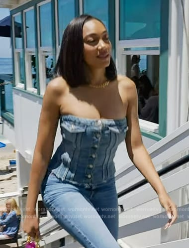 Brandi's denim corset top on Selling the OC