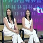 The Bella Twins' white pinstripe vest and pants on Live with Kelly and Mark