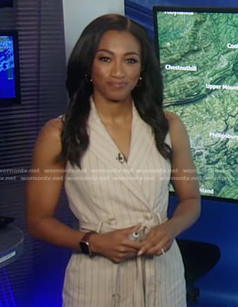 Brittany’s ivory pinstripe dress on Good Morning America