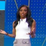 Brittany’s white top and tweed mini skirt on Good Morning America