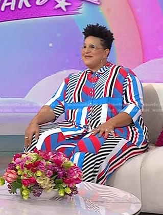 Brittany Howard's mixed stripe shirt and pants on Today