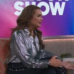 Brooke Shields’ silver metallic shirt on The Kelly Clarkson Show