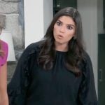 Brook Lynn’s black ruffle sleeve blouse on General Hospital