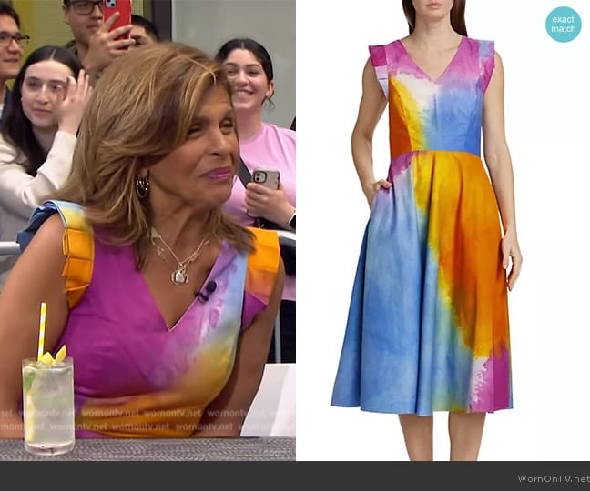 Busayo Wura Dress in Orange-Multi worn by  Hoda Kotb on Access Hollywood