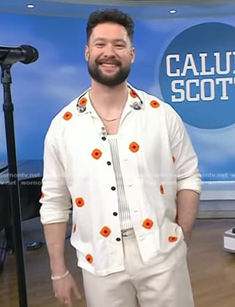 Calum Scott's white floral shirt on Today