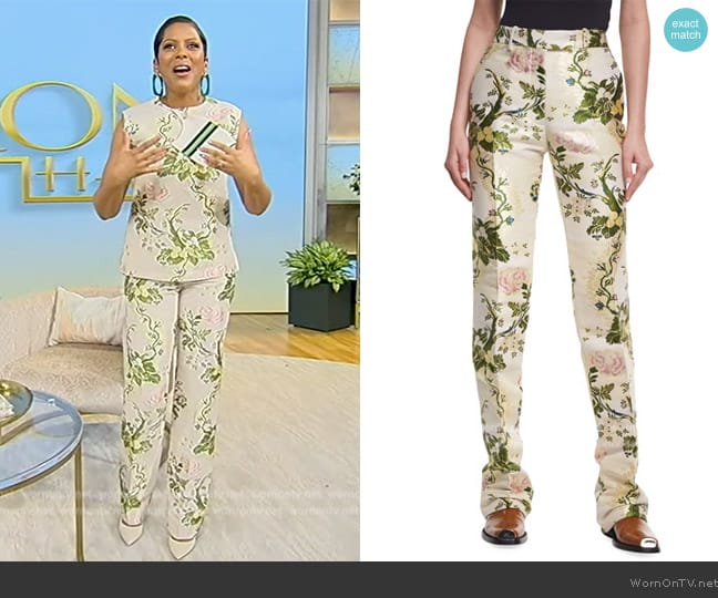 WornOnTV: Tamron’s floral jacquard top and pants on Tamron Hall Show ...