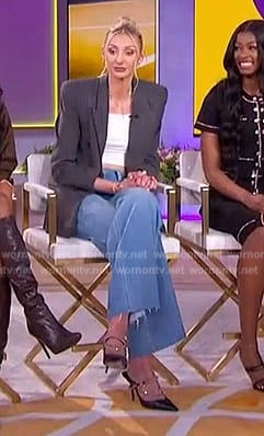 Cameron Brink’s black chain detail pumps on The Jennifer Hudson Show