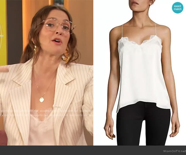 Cami NYC Racer Silk Charmeuse Camisole worn by Drew Barrymore on The Drew Barrymore Show