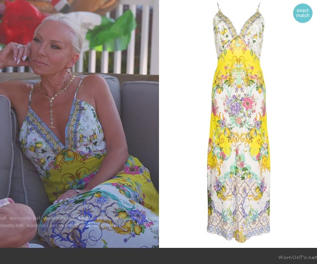 Camilla Graphic Print Silk Maxi Dress worn by Margaret Josephs on The Real Housewives of New Jersey