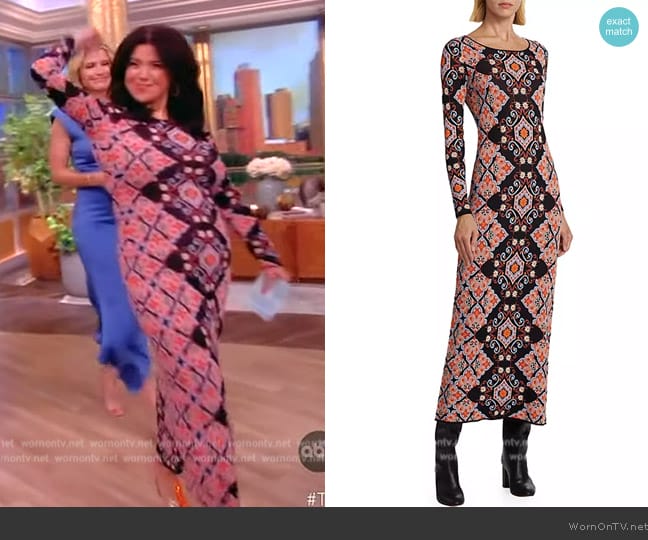 Cara Cara Rianna jacquard-knit midi dress worn by Ana Navarro on The View