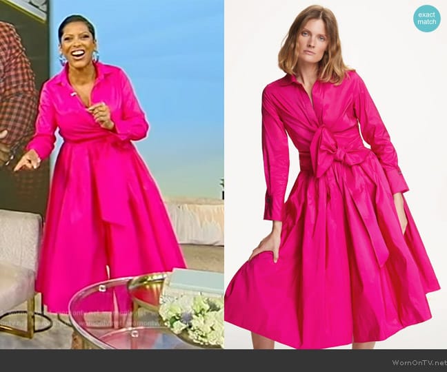 Carolina Herrera Taffeta Shirt Dress worn by Tamron Hall on Tamron Hall Show